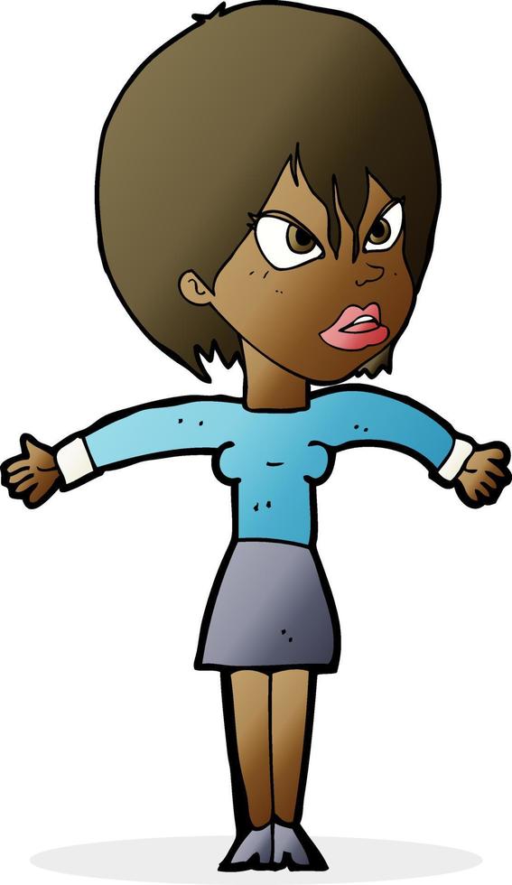 cartoon annoyed girl vector