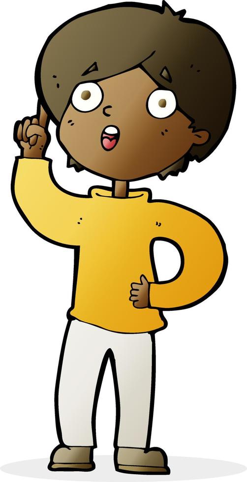 cartoon boy with idea vector