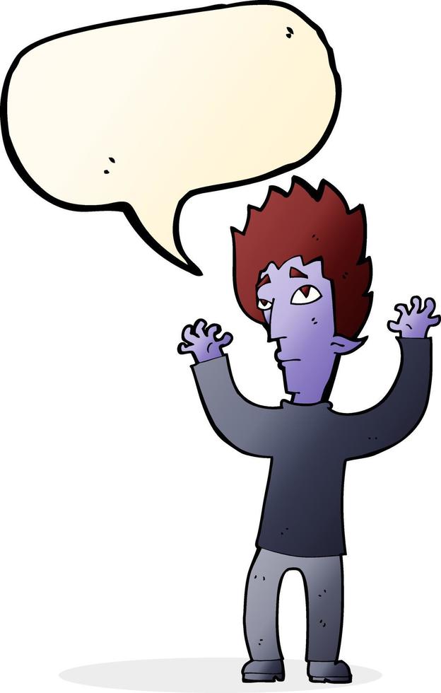 cartoon vampire giving up with speech bubble vector