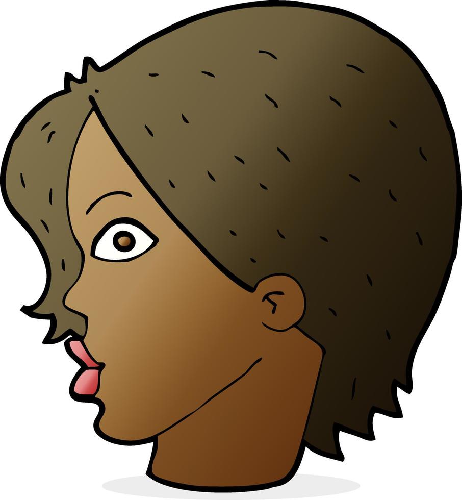 caricatura, mirar fijamente, mujer vector