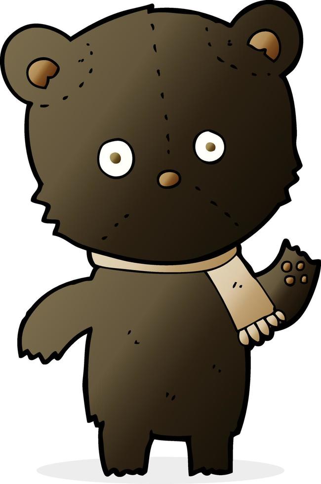 dibujos animados agitando oso negro vector
