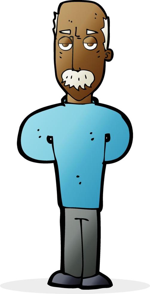 cartoon annoyed balding man vector