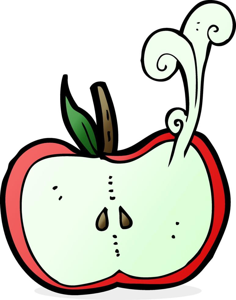 cartoon juicy apple half vector