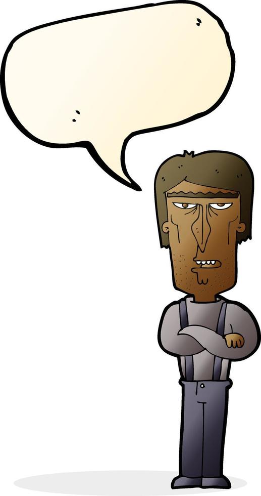 cartoon angry man with speech bubble vector