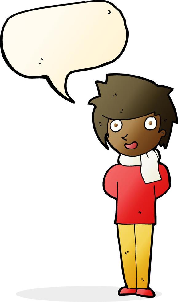 cartoon friendly man with speech bubble vector