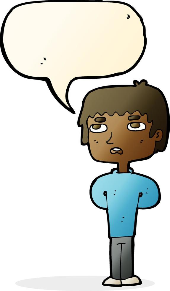 cartoon unhappy man with speech bubble vector