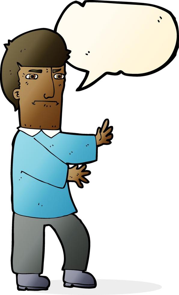 cartoon grumpy man with speech bubble vector