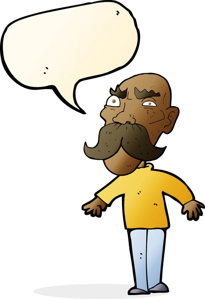 cartoon angry old man with speech bubble vector