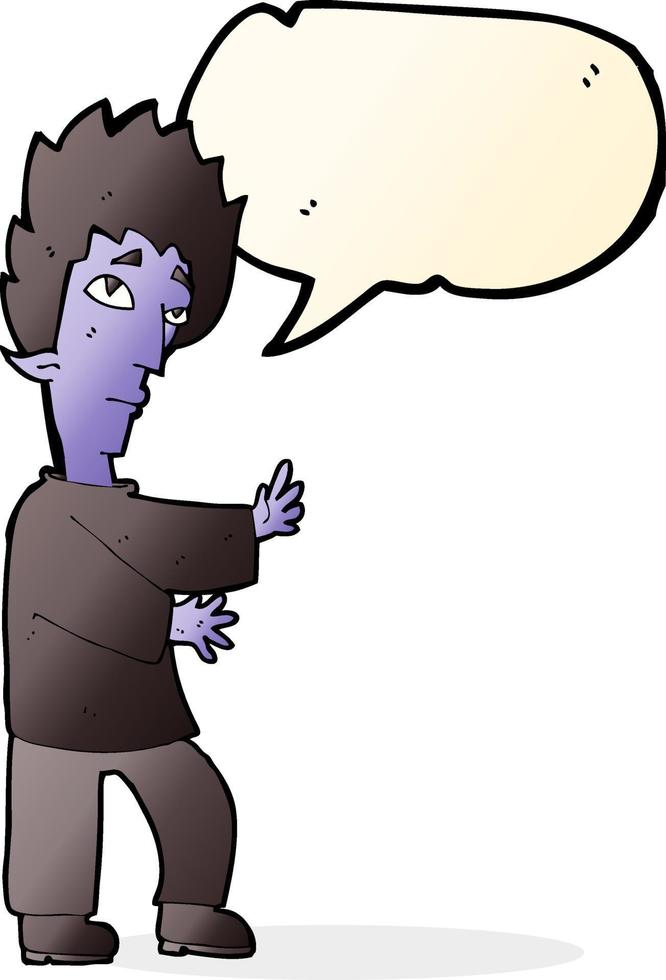 cartoon vampire with speech bubble vector