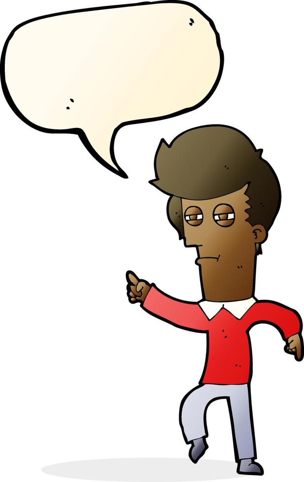 cartoon man accusing with speech bubble vector