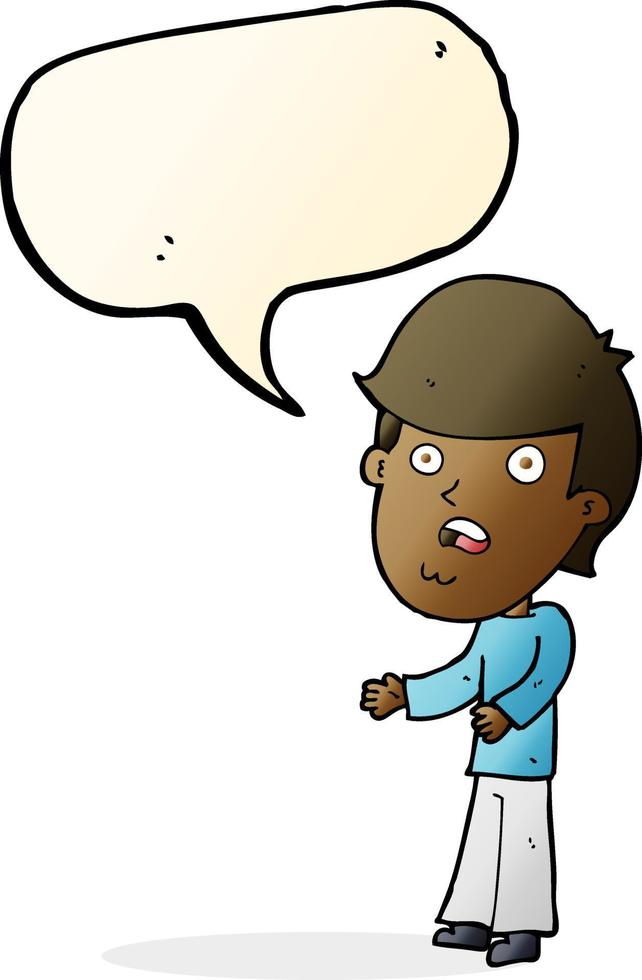 cartoon shocked man with speech bubble vector