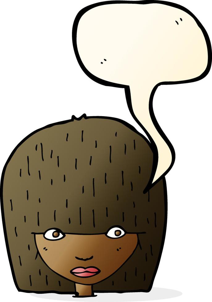 cartoon staring woman with speech bubble vector