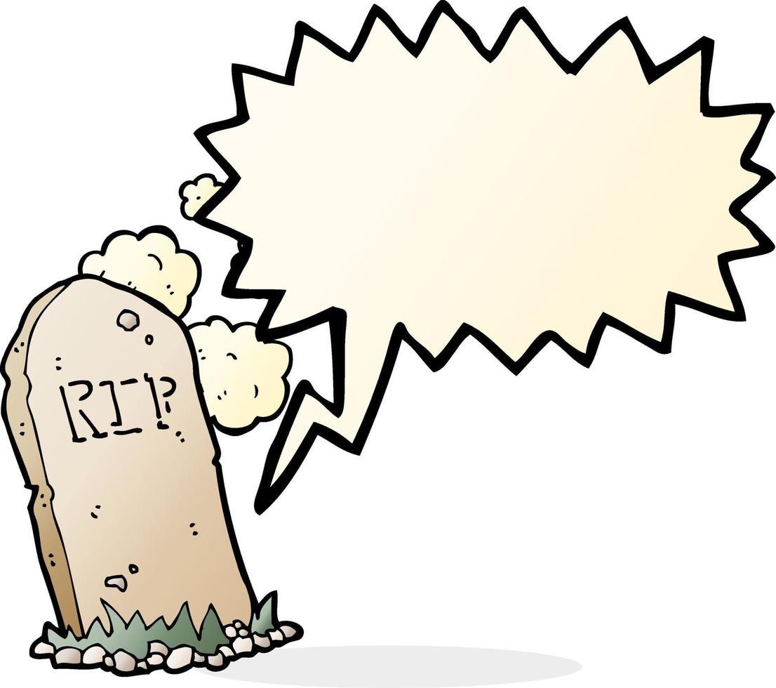cartoon spooky grave with speech bubble vector