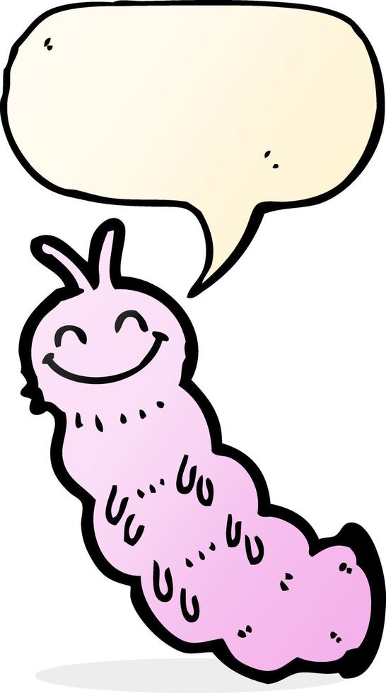 cartoon caterpillar with speech bubble vector