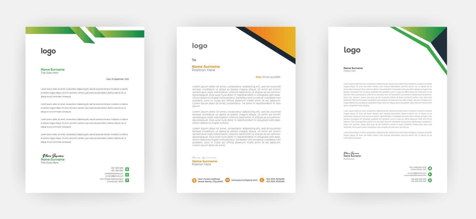 Creative letterhead   Elegant and minimalist style letterhead template design A4 sizes vector