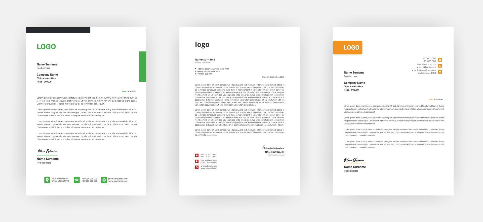 Creative letterhead   Elegant and minimalist style letterhead template design A4 sizes vector