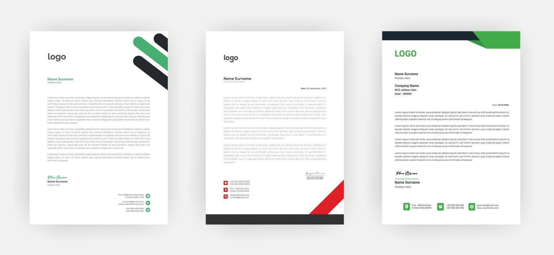 Creative letterhead   Elegant and minimalist style letterhead template design A4 sizes vector