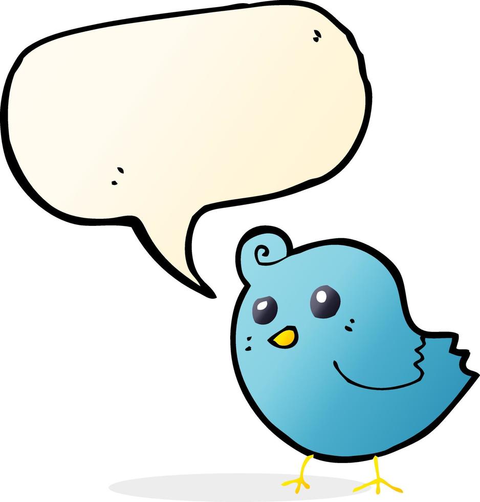 cartoon bird with speech bubble vector