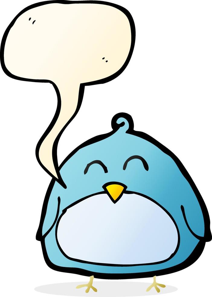 funny cartoon bird with speech bubble vector