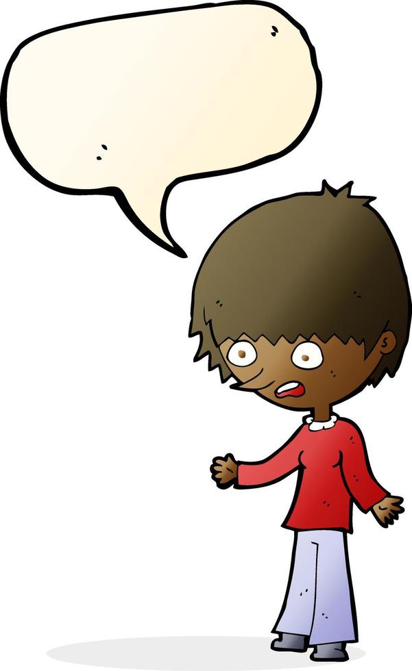 cartoon stressed out woman with speech bubble vector