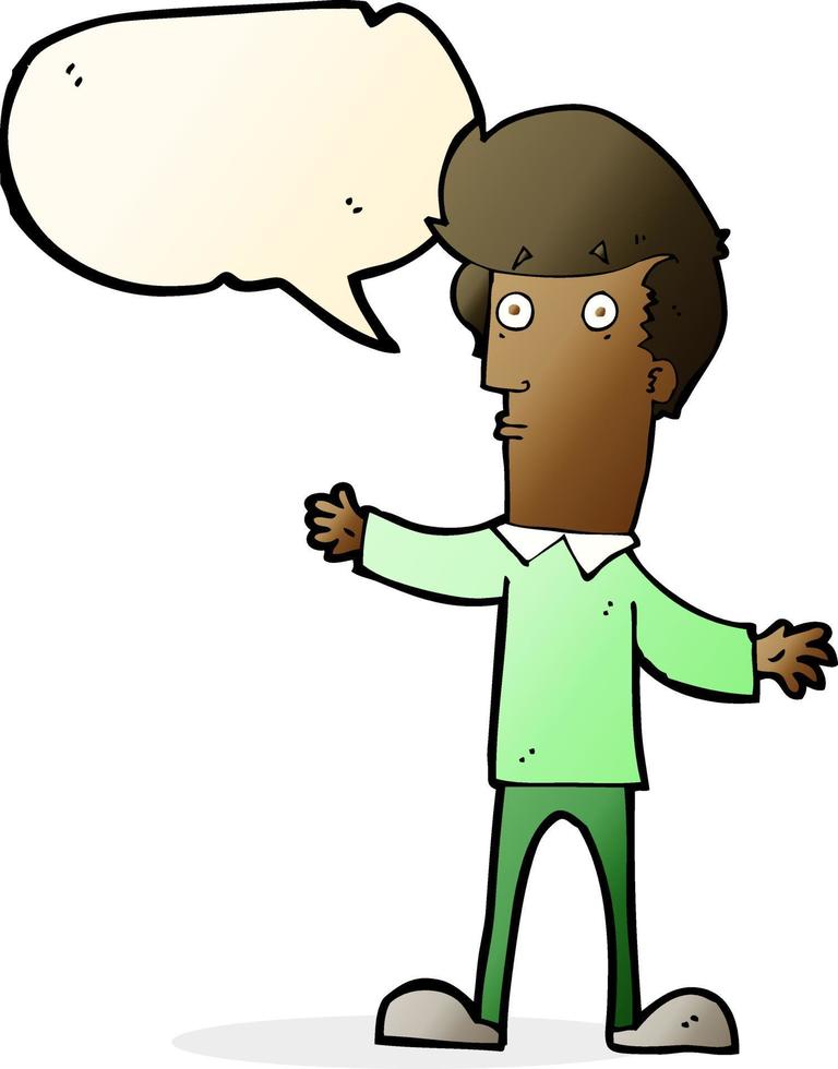 cartoon startled man with speech bubble vector