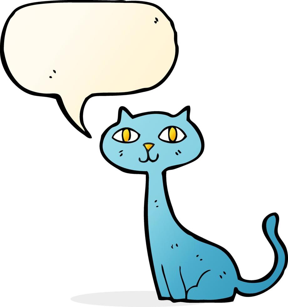 cartoon cat with speech bubble vector