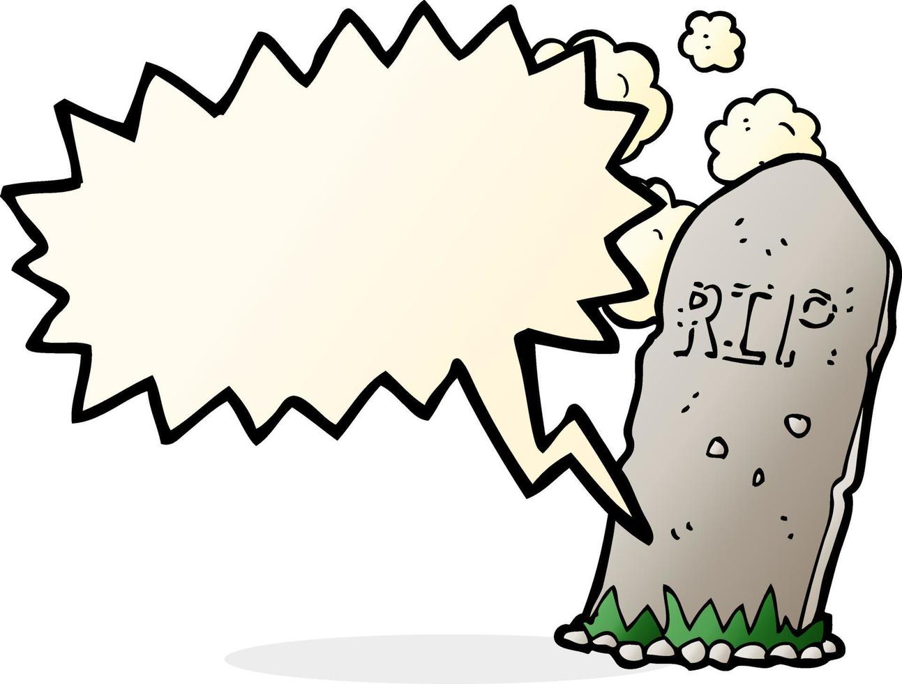 cartoon spooky grave with speech bubble vector