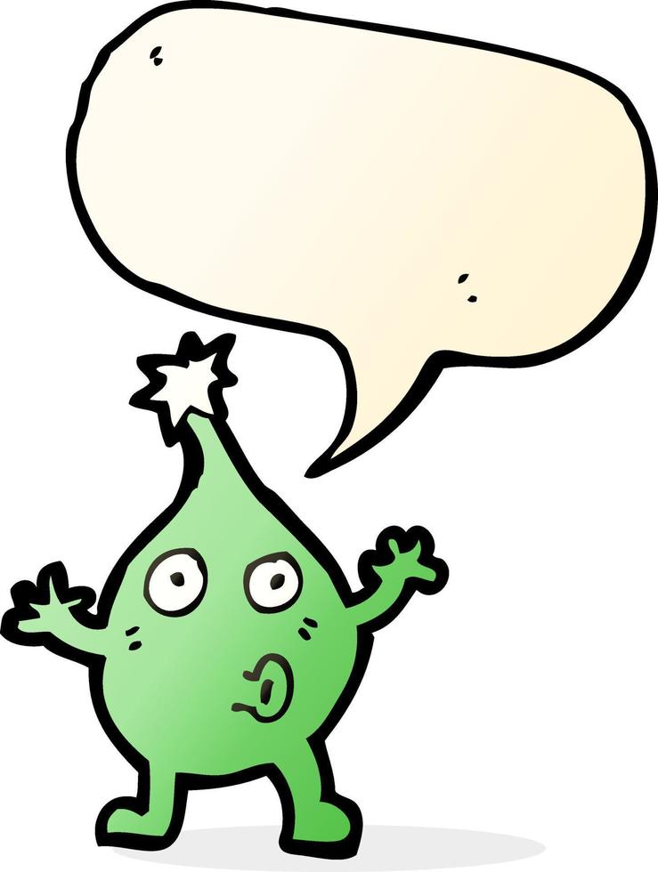 funny cartoon creature with speech bubble vector