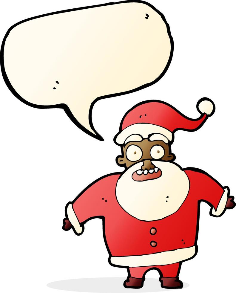 caricatura, sorprendido, santa claus, con, burbuja del discurso vector