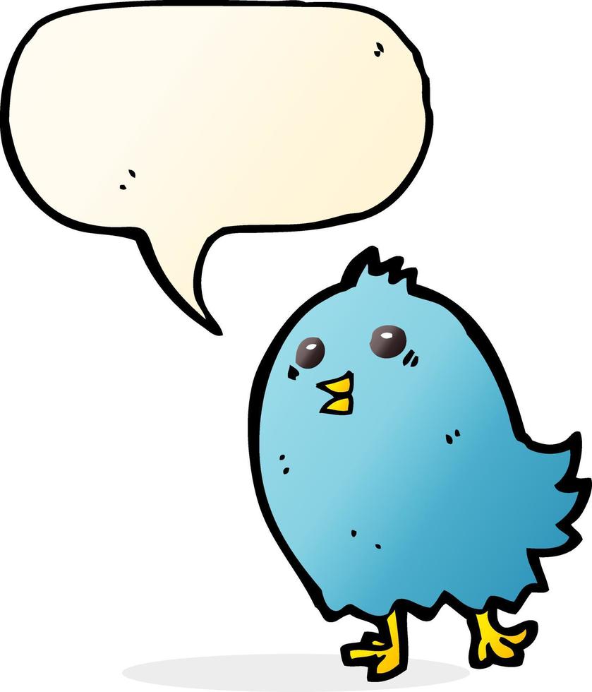 cartoon bluebird with speech bubble vector
