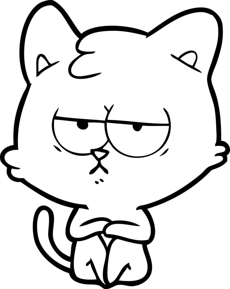 bored cartoon cat vector