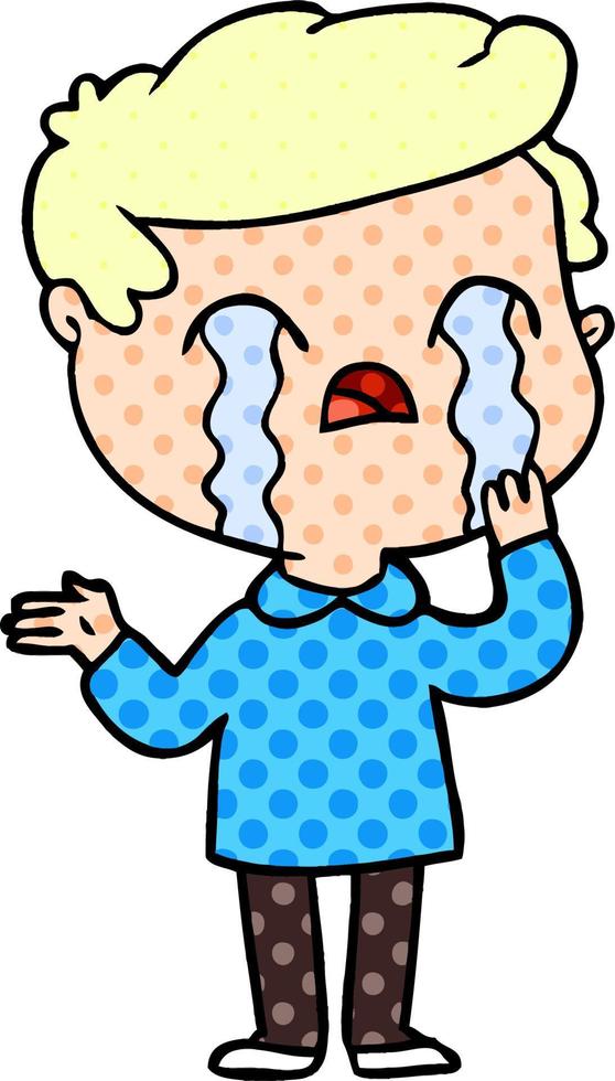cartoon man crying vector