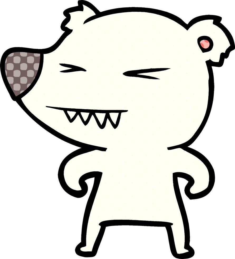 angry polar bear cartoon vector