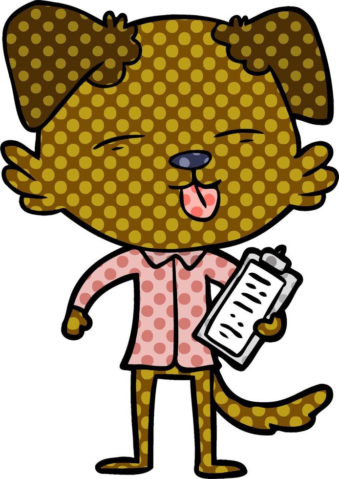 cartoon dog with clip board vector