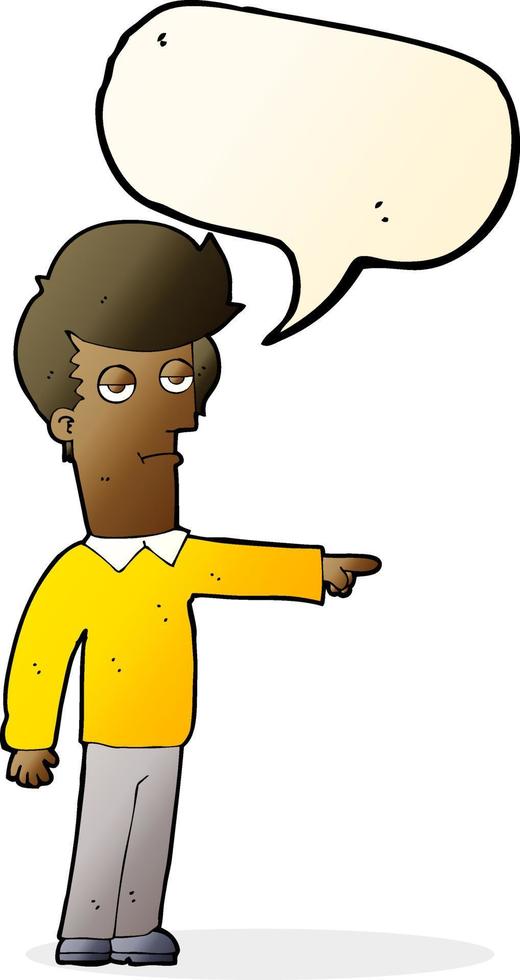 cartoon pointing man with speech bubble vector