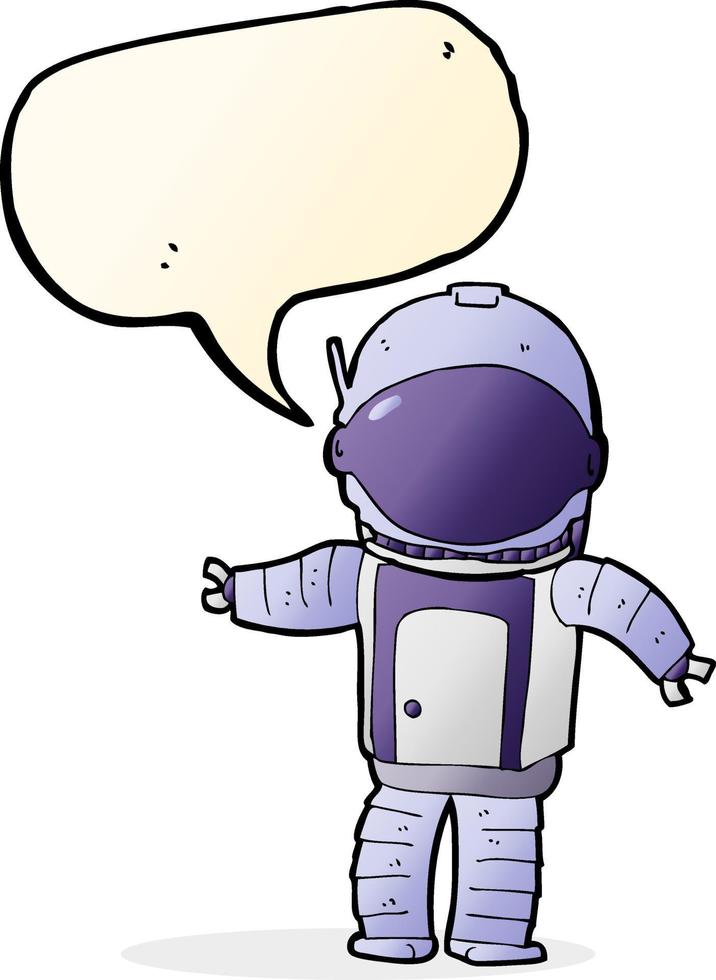 cartoon astronaut with speech bubble vector