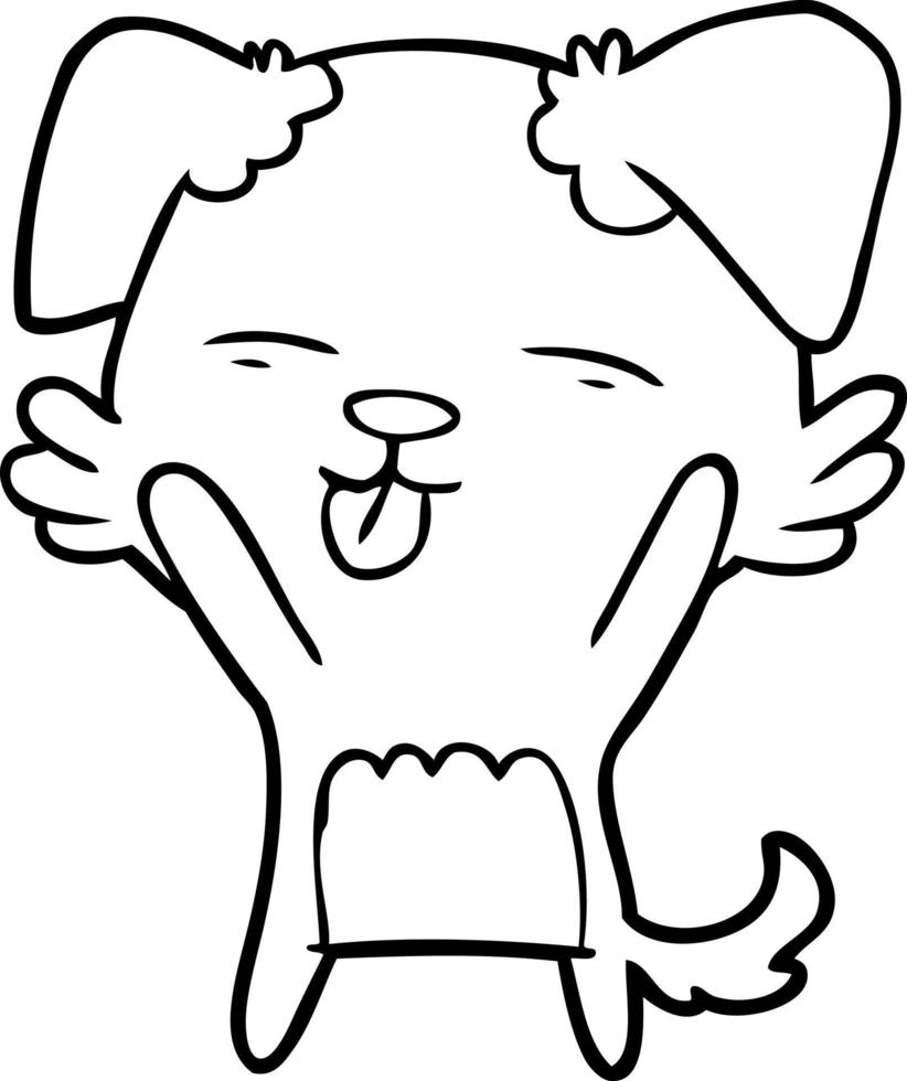 cartoon dog sticking out tongue vector