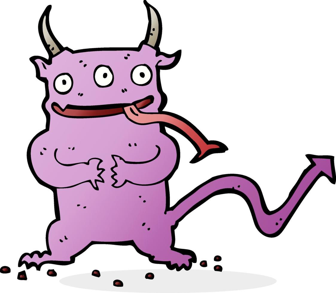 pequeño demonio de dibujos animados vector