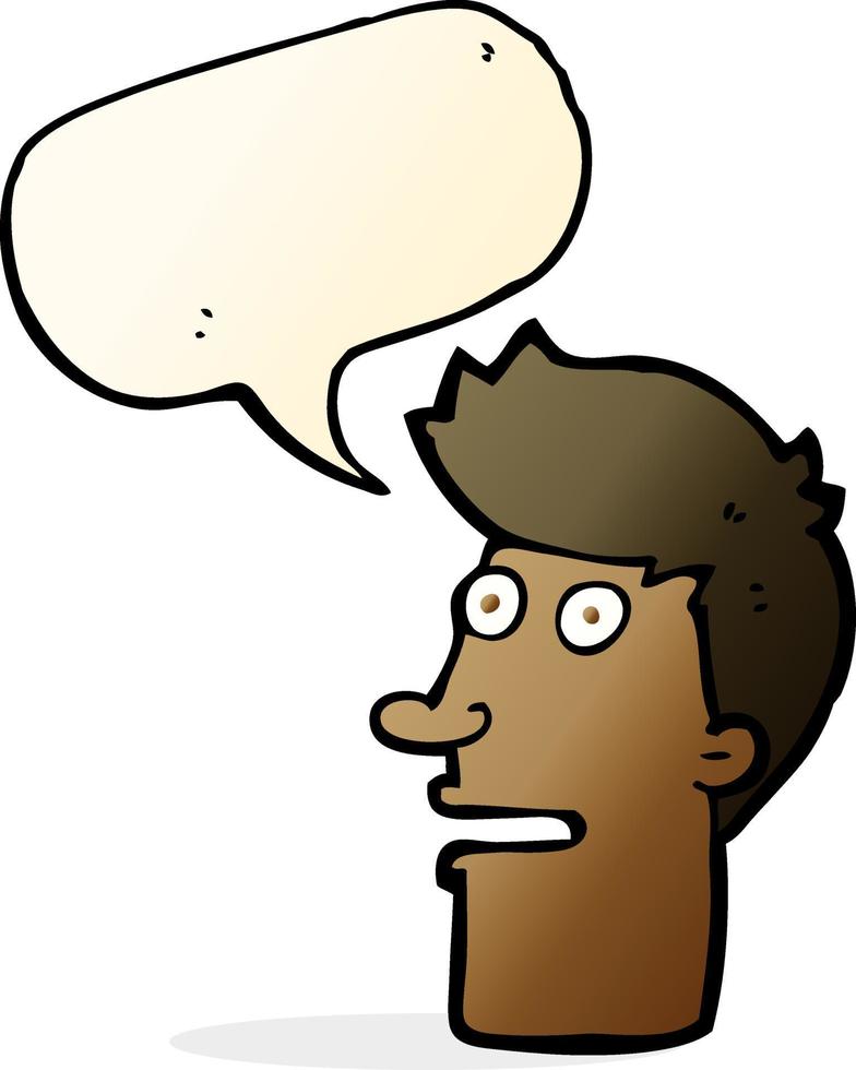 cartoon shocked male face with speech bubble vector