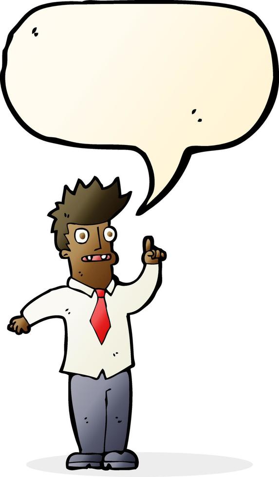 cartoon man with idea with speech bubble vector