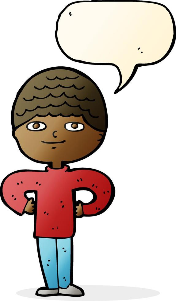 cartoon proud man with speech bubble vector