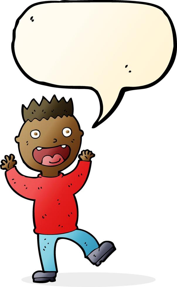 cartoon crazy happy man with speech bubble vector