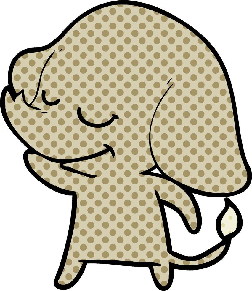 elefante sonriente de dibujos animados vector