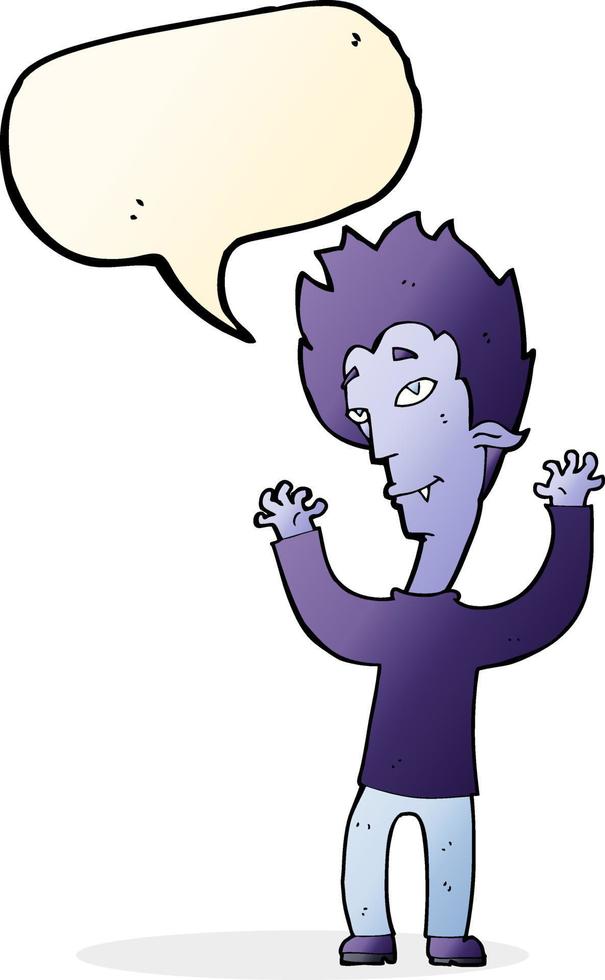 cartoon vampire man with speech bubble vector