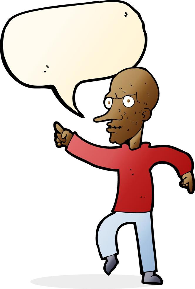 cartoon angry old man with speech bubble vector