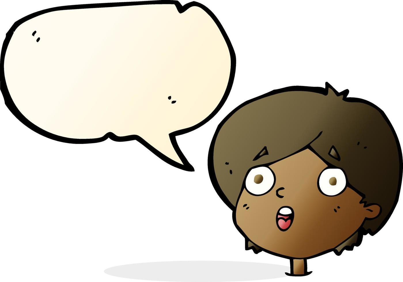 cartoon amazed expression with speech bubble vector