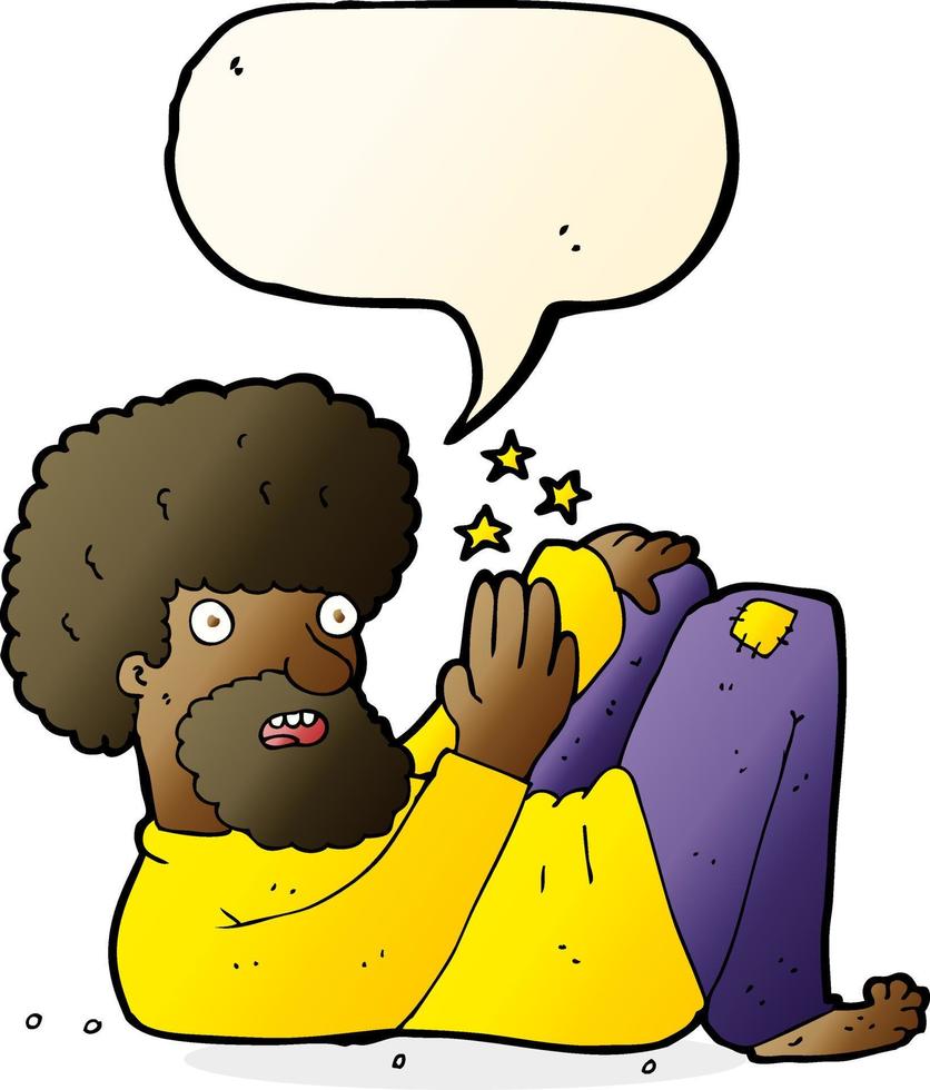 cartoon hippie man with speech bubble vector