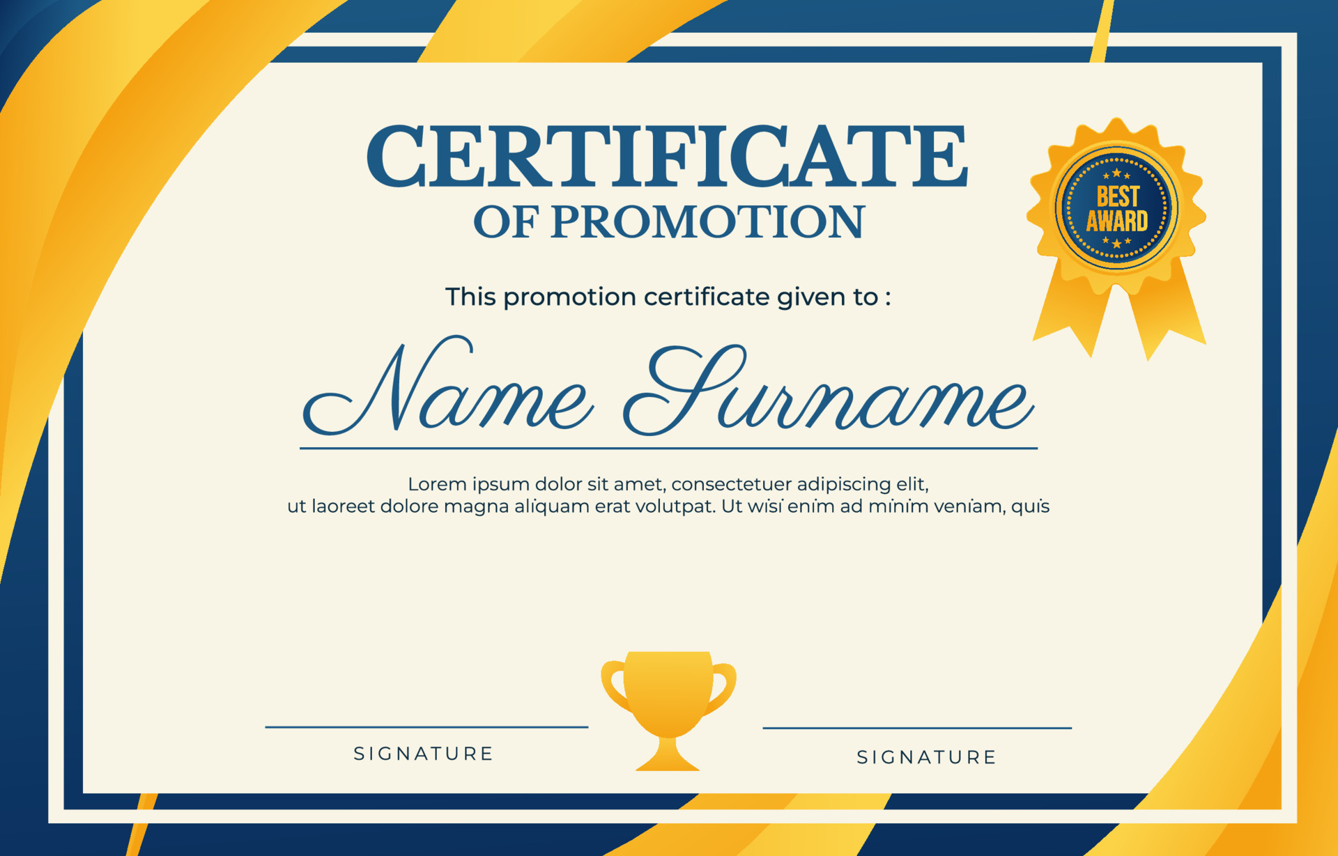 Promotion Career Certificate Template 12309720 Vector Art at Vecteezy