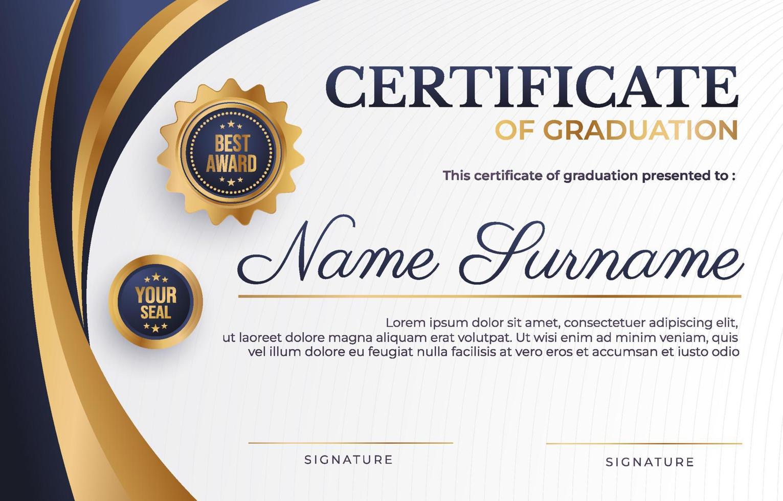 Certificate Graduation Background vector