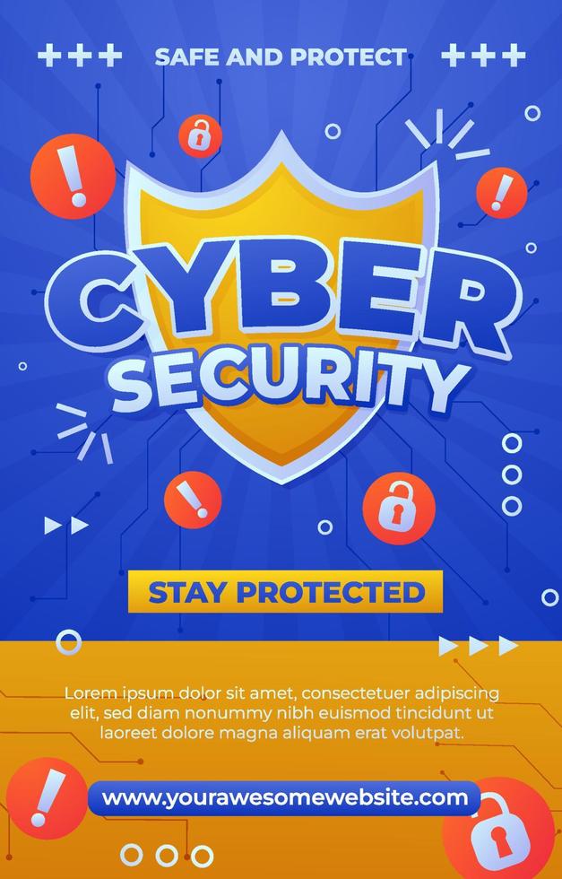 Cyber Security Circuit Poster vector